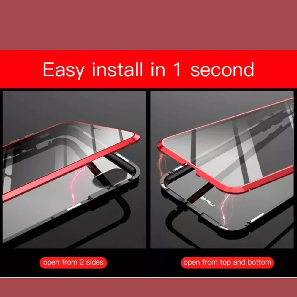 For iPhone 12 Pro Max Magnetic Phone Case Cover 360 Protector